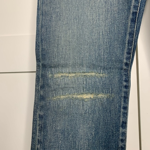 Saint Laurent Ripped Blue Denim Pants - Picture 3 of 11